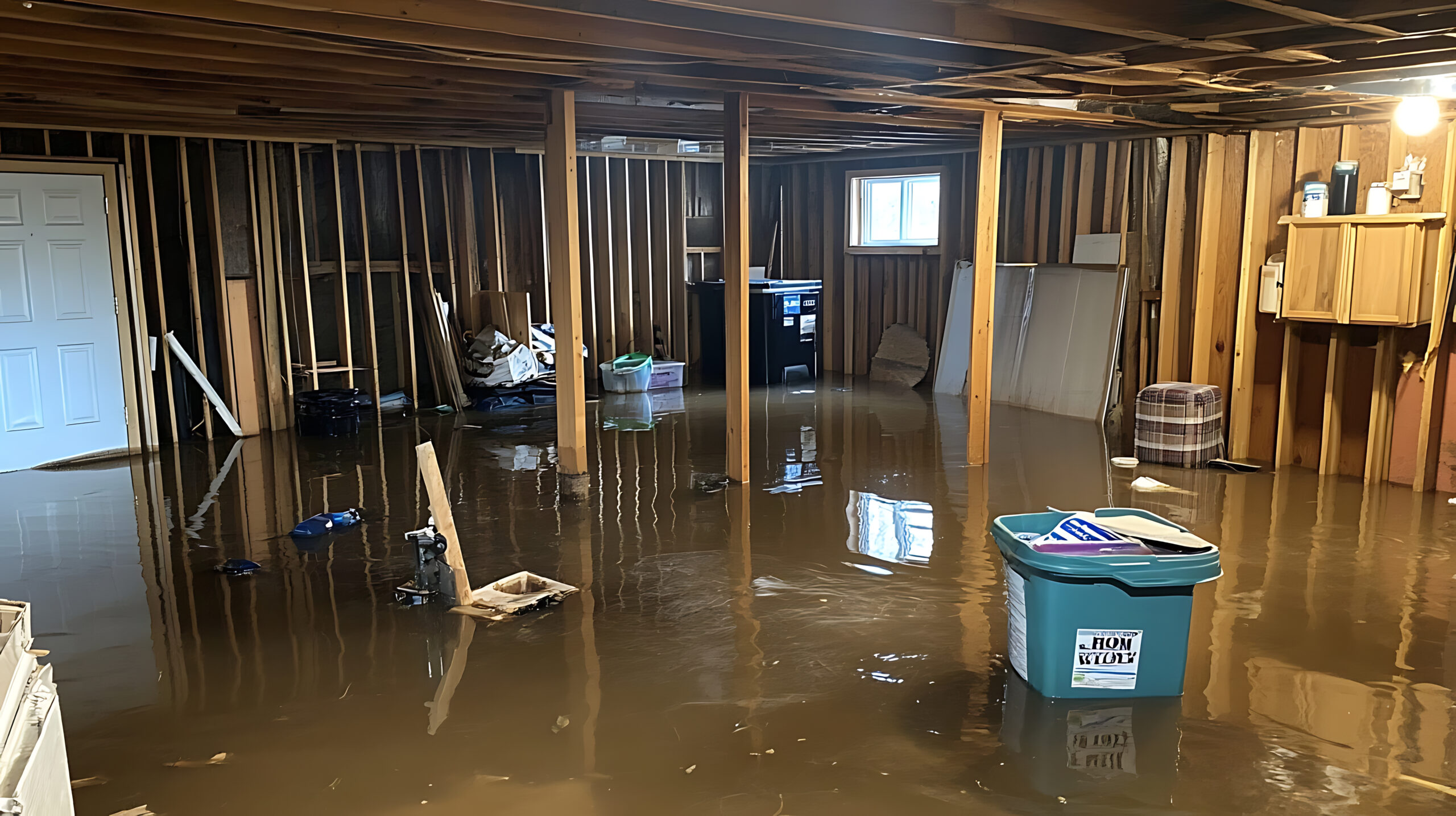 Basement Flood Clean p Commerce twp