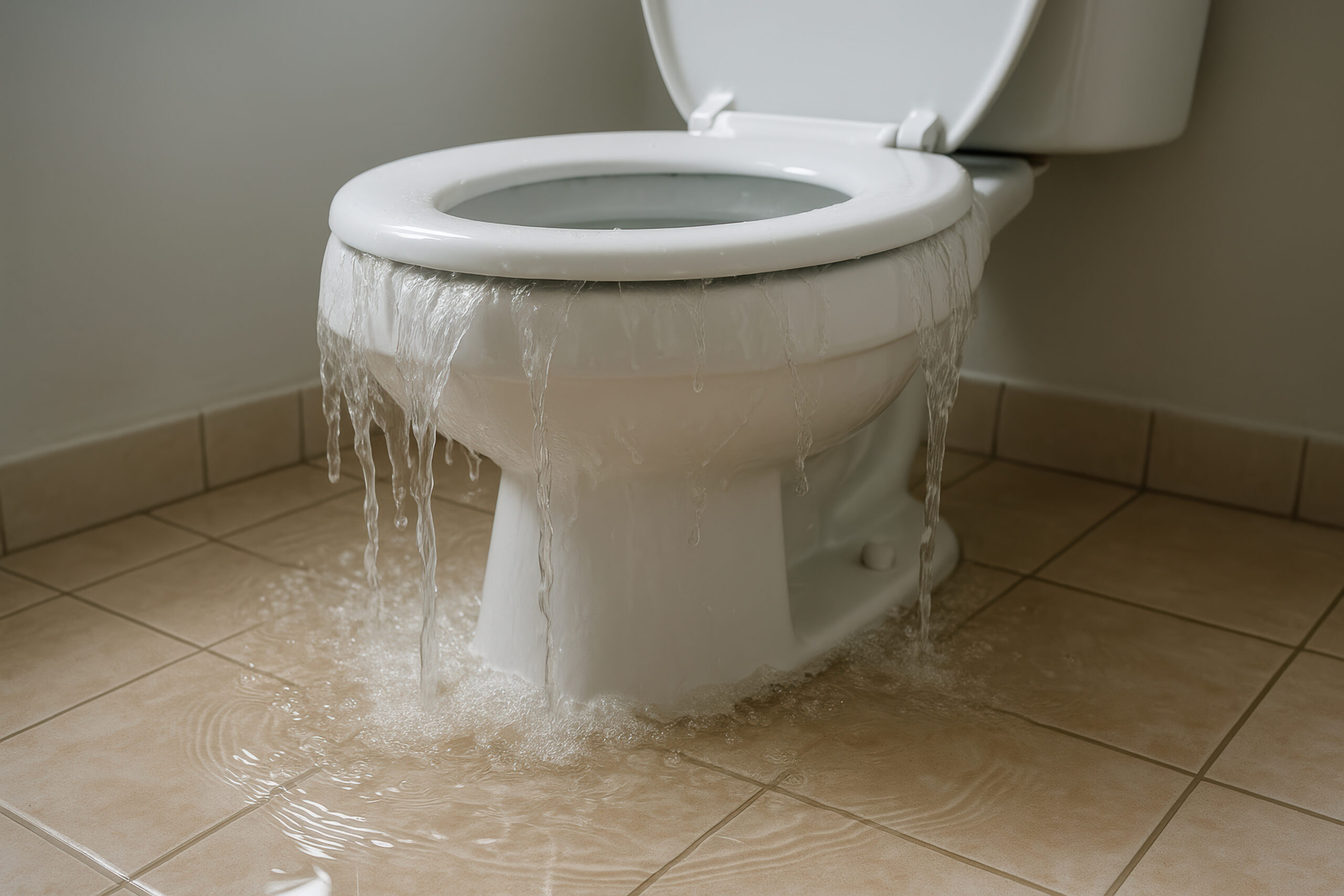Toilet overflowing