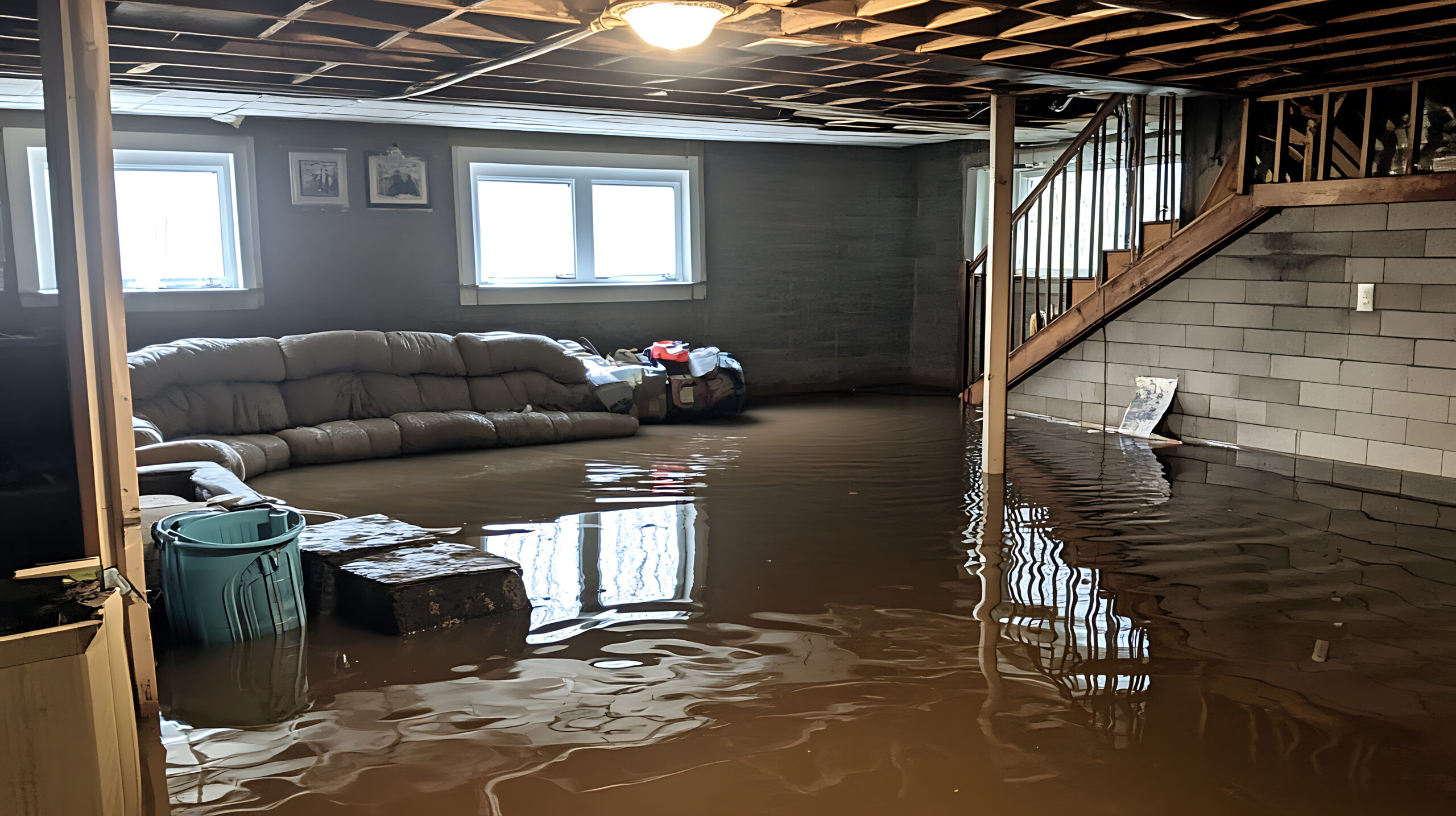 Flooded basement in Pontiac, MI