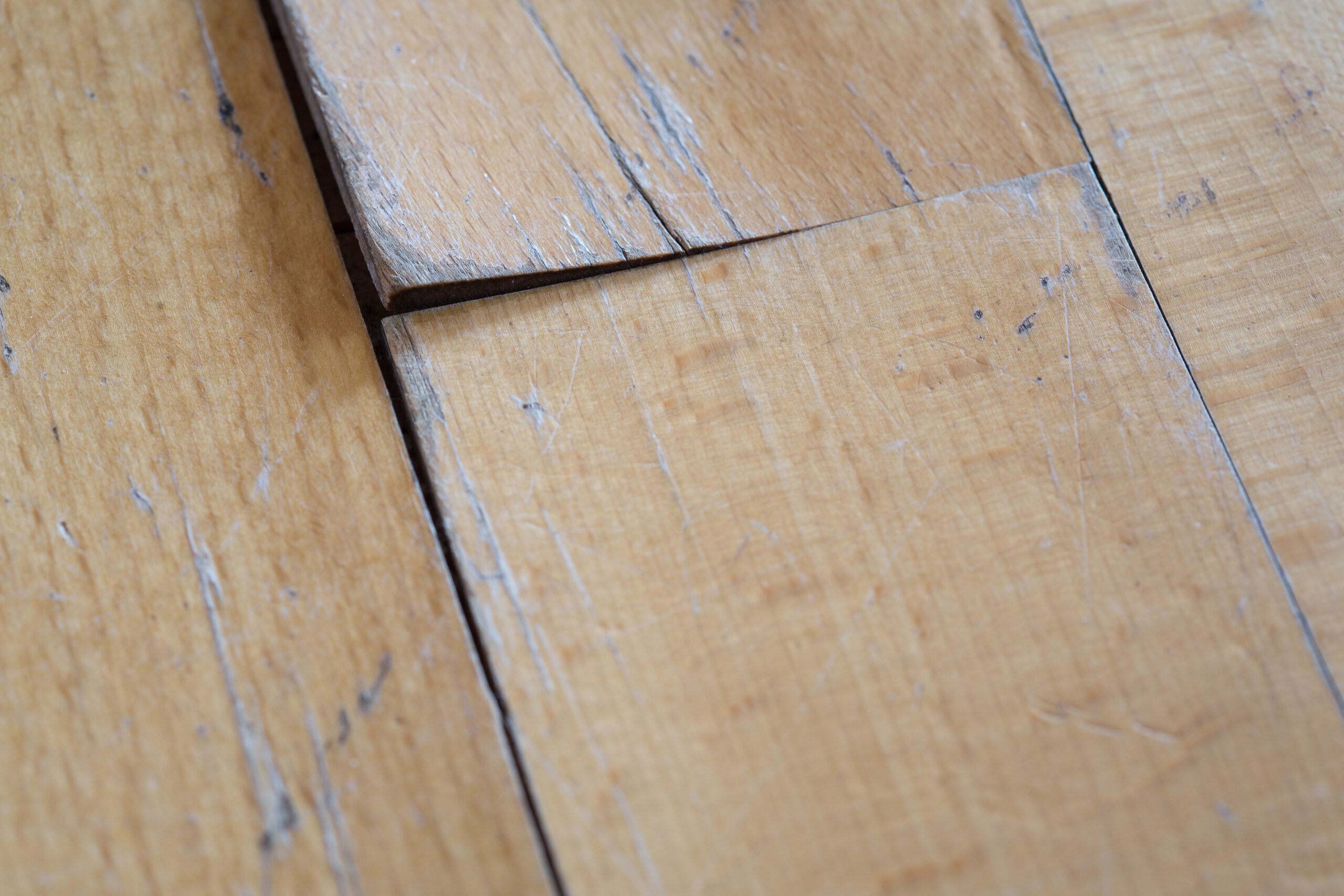 Water damage on wood floor