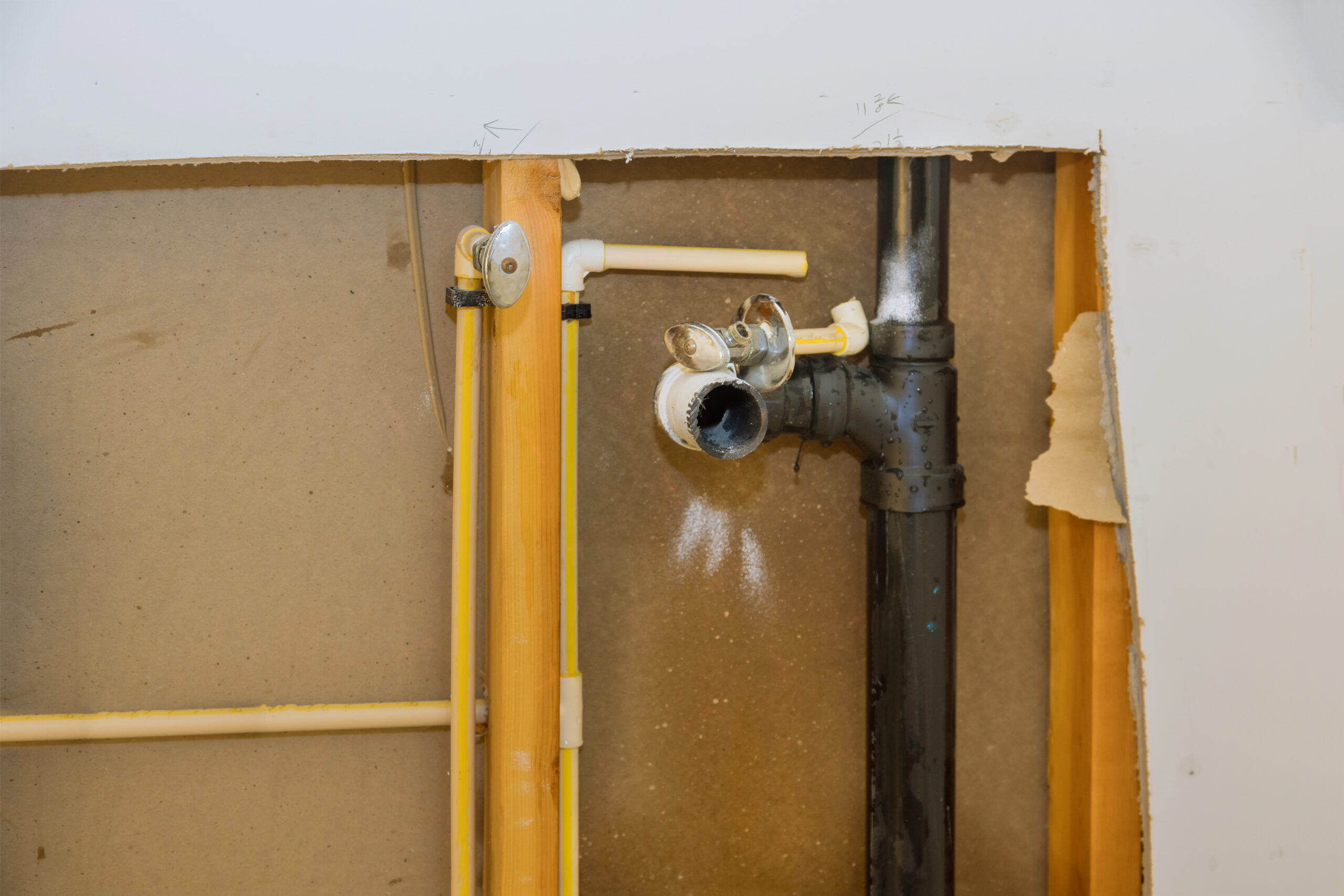 water leaking from wall