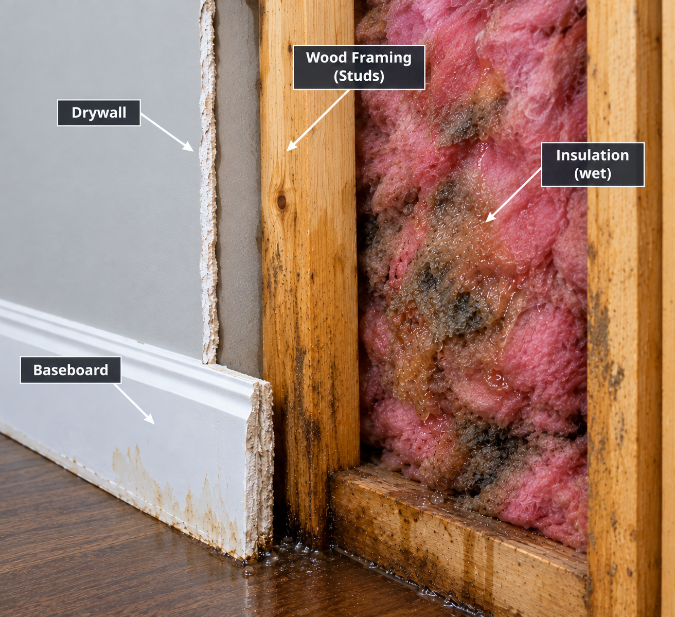 Water Damaged Baseboard